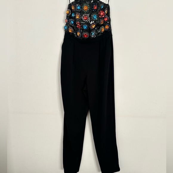 Alice + Olivia Black Jumpsuit Wide-Leg Design - Picture 2 of 8